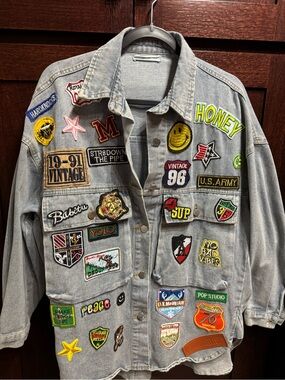 Light Wash Jade by Jane Jean Jacket with Patches